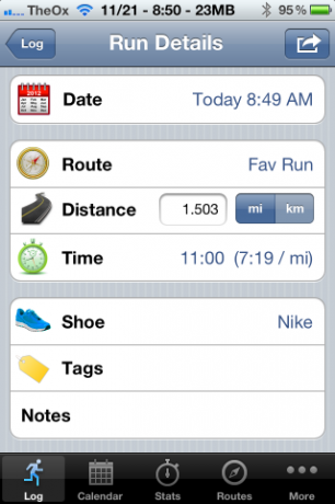 Runner's Log maakt het gemakkelijk om je runs bij te houden [iOS, tijdelijk gratis] 2012 11 21 08