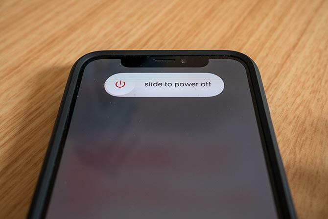 Schuif om iPhone X uit te schakelen