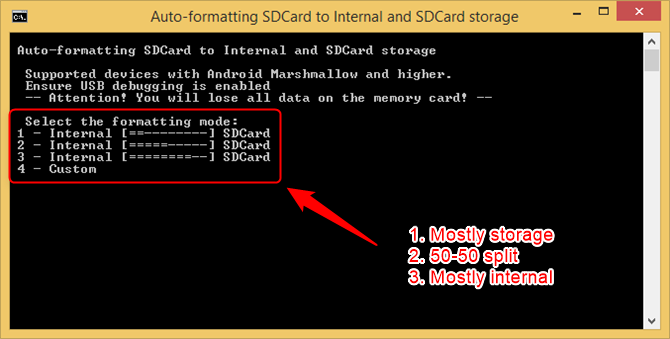 formaat met behulp van microsd partitie resize tool