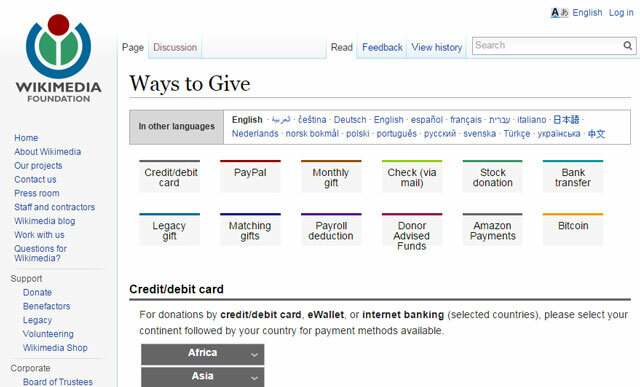 Doneer aan Wikipedia