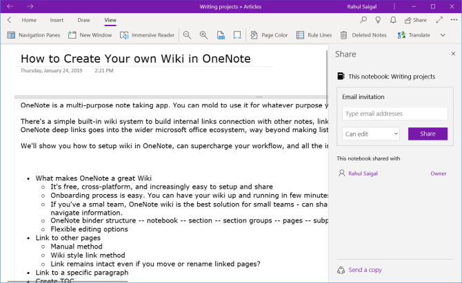 laptop delen met OneNote voor Windows 10