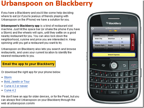 Blackberry Storm-toepassingen