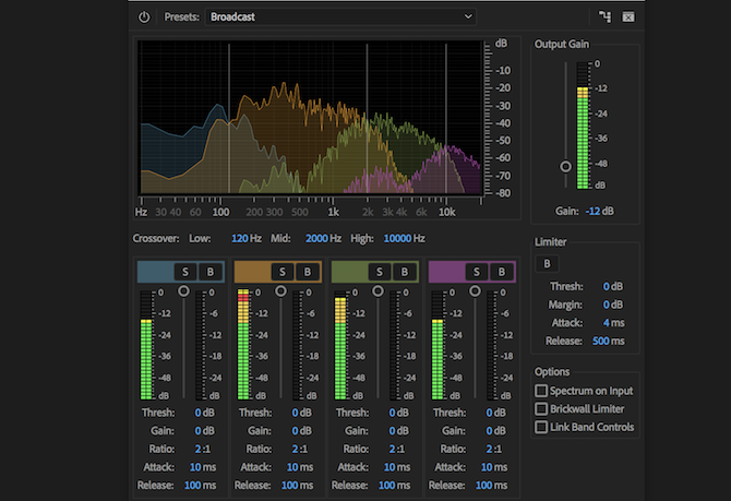 Premiere Pro multiband-compressoreffect