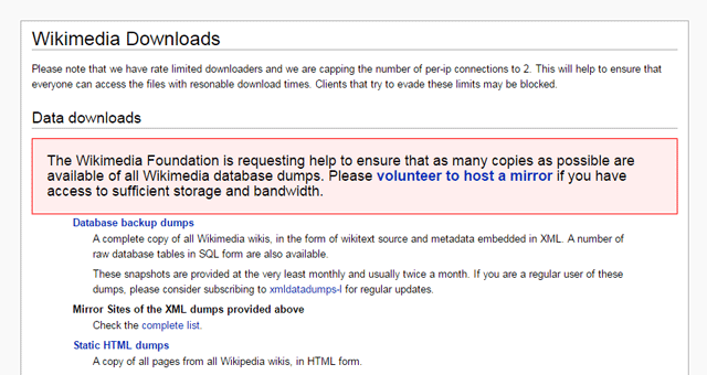 Wikipedia-dumps