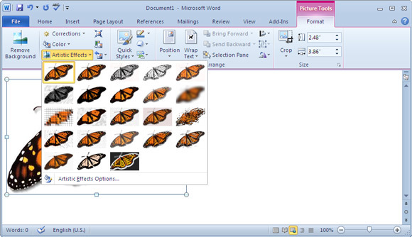 screenshot van Microsoft Word