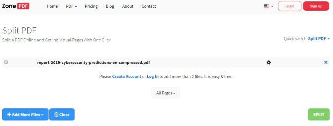 Een PDF splitsen met Split PDF