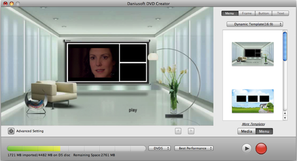 Daniusoft Double Giveaway: Video Converter Ultimate & DVD Creator [Mac] -menu