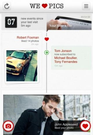 WeHeartPics: ontvang de belangrijkste updates over je vrienden met foto's