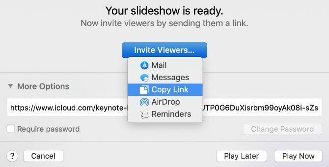 Keynote Live Invite Viewers-optie