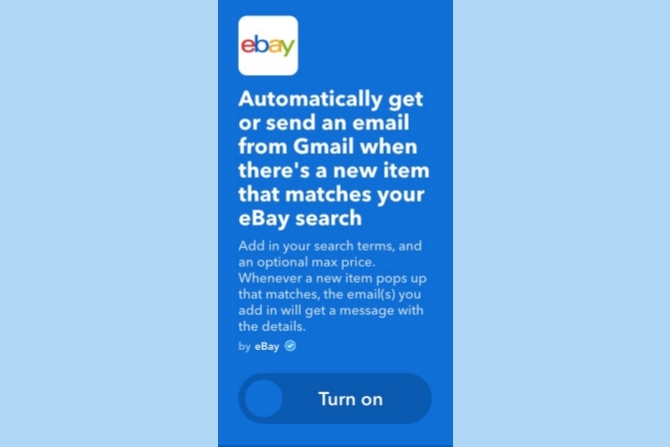 ifttt gmail ebay zoeken match