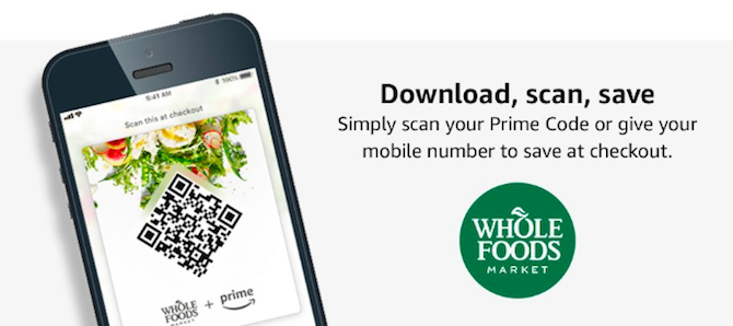 Hoe Amazon Prime-kortingen te krijgen bij Whole Foods Market Whole Foods QR-code