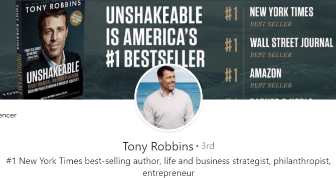 Tony Robbins LinkedIn omslagfoto