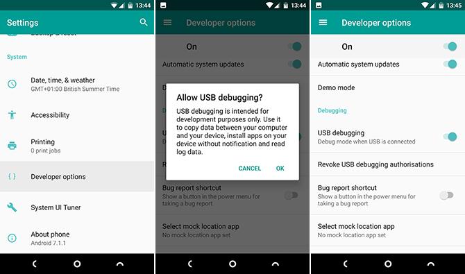 dev opties android batterij