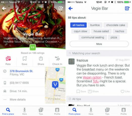 Foursquare lanceert opnieuw als Discovery Tool op basis van uw locatie in Tastes 4sq