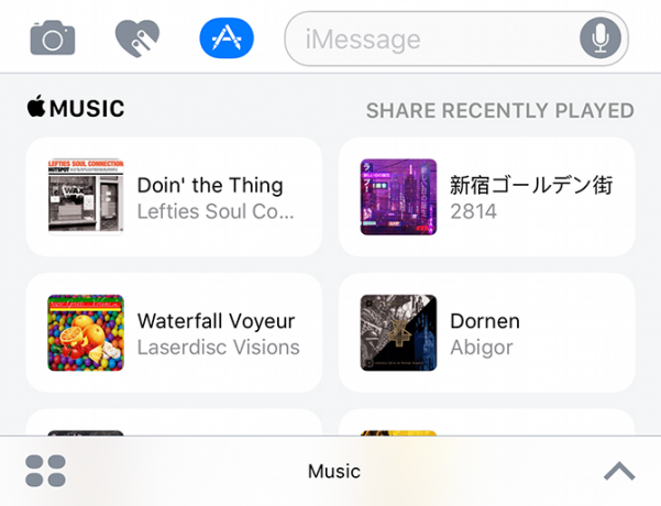 muziek imessage