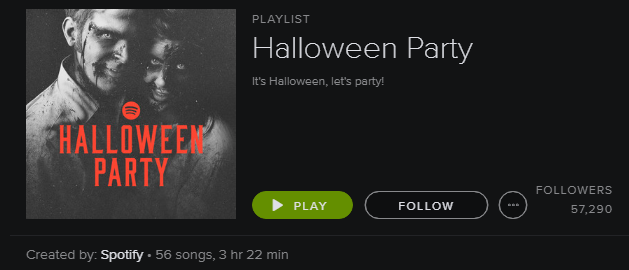 Spotify-afspeellijst - Halloween-feest