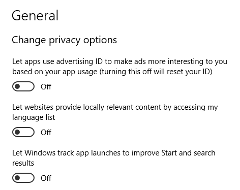 privacy-opties voor windows 10