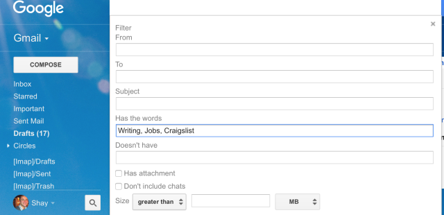 Gmail-e-mailfilter