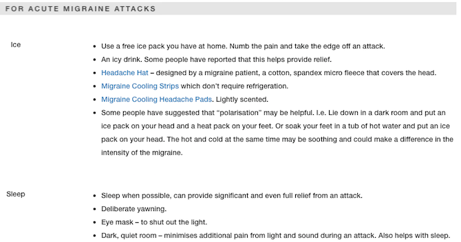 migraine wereldhulpmiddelen