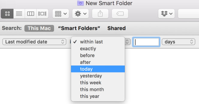 Mac Smart Folders gewijzigde datum