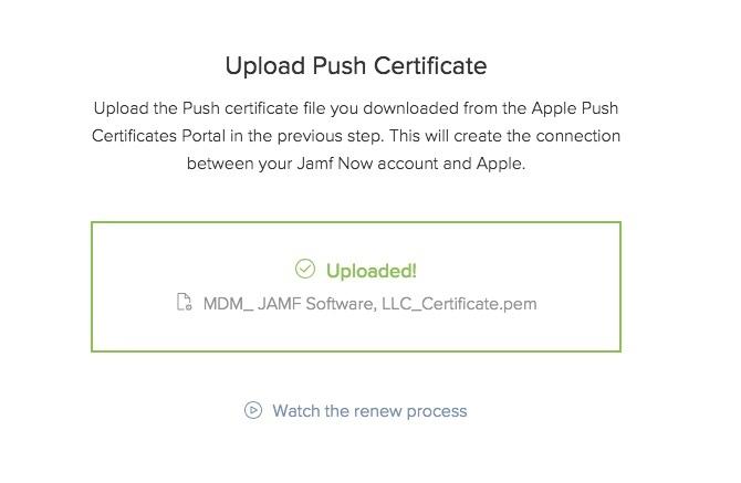 jamf nu Apple Upload Push-certificaat