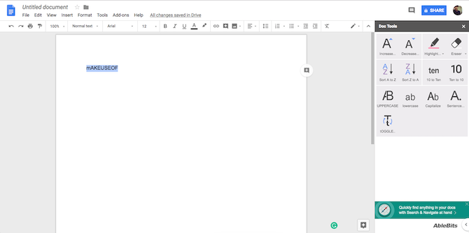 Add-on voor Google Docs Doc Tools