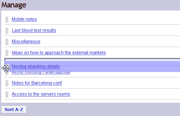 beveiligde notities