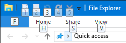 Sneltoetsen voor Windows 10 File Explorer