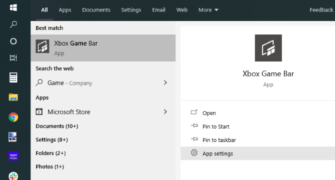Controleer de app-instellingen van de Xbox Game Bar