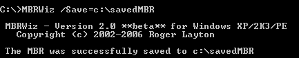 Opslaan, herstellen, repareren van een defecte MBR met MBRWizard [Windows] savembr