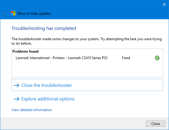 Windows 10 Updates Probleemoplosser verbergen