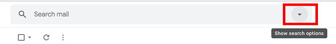 zoekopties weergeven gmail