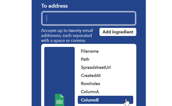 ifttt naar adresveld