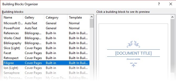 Professionele rapporten en documenten maken in Microsoft Word Building Blocks Organizer