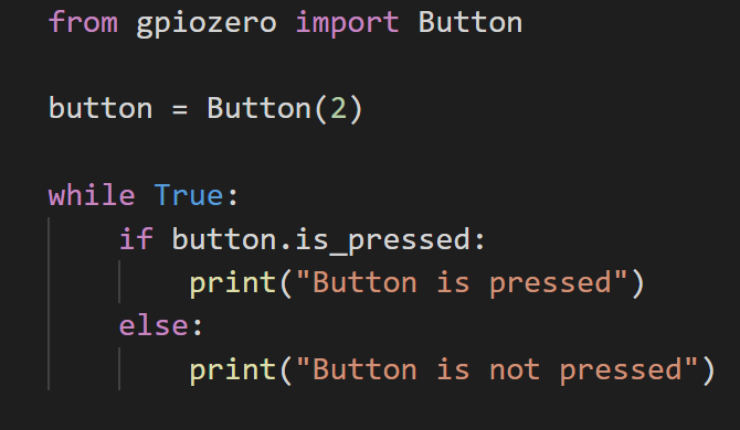 GPIO Zero Button voorbeeldcode