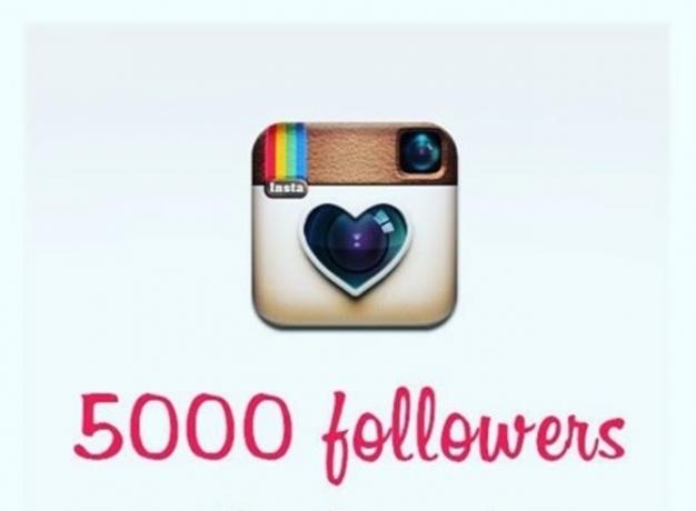 5000 volgers op instagram