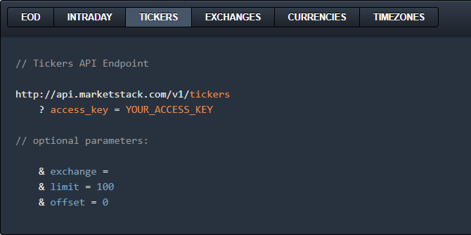 Voeg ticker-voorraadgegevens toe aan uw site met marketstack API