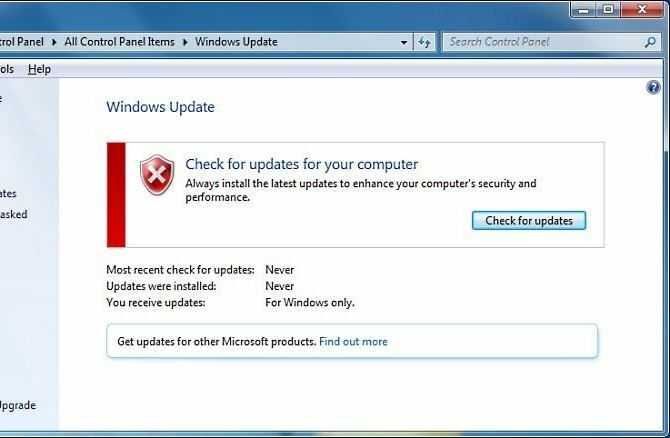 windows 7 updatescherm