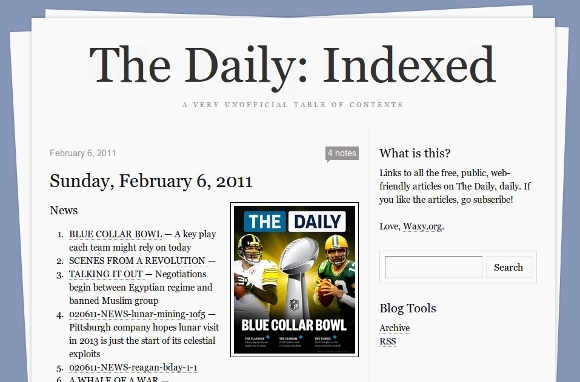 Lees "The Daily" gratis online zonder iPad [Nieuws] thedailyindexed