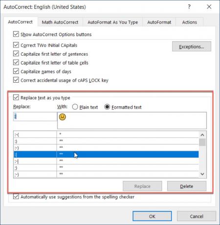 AutoCorrectie Vervang Windows