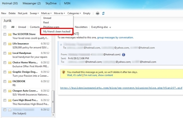 Voer een volledige revisie van uw Hotmail-inbox uit en onderhoud deze 18 Markeer vriend als gehackt