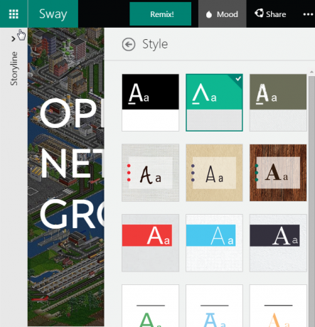 Instellingen voor Microsoft Sway-stijl