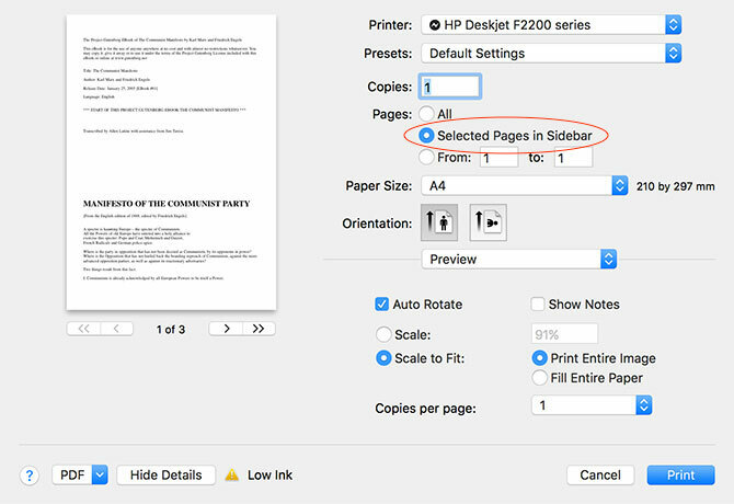 Hoe u PDF-documenten maakt, samenvoegt, splitst en markeert op een Mac, drukt geselecteerde pagina's af