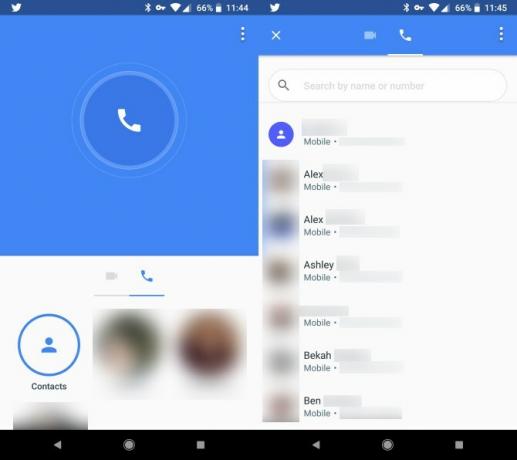 Google Duo-contacten