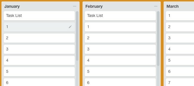 Trello Bullet Journal maandelijks logboek