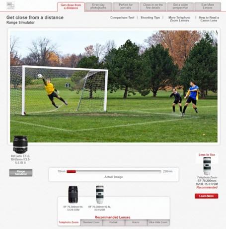 Een cameralens kopen? Gebruik deze lenssimulators eerst om ze uit te proberen Canon Simulator Range