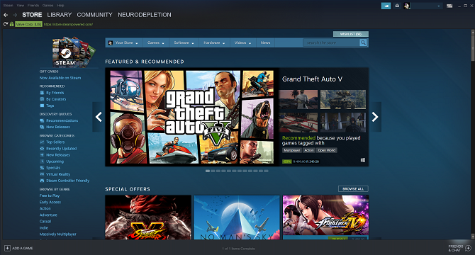 screenshot van steam store page