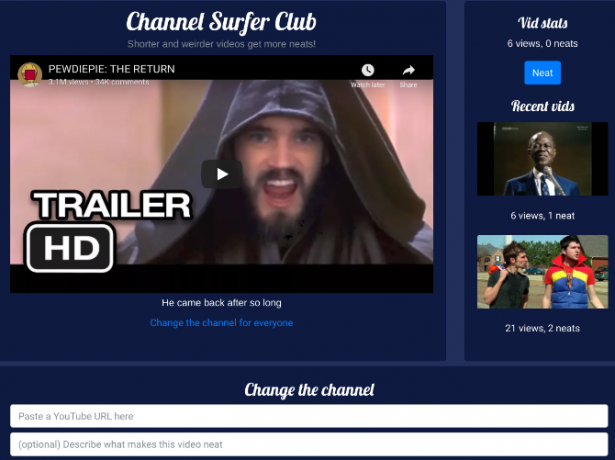 coole rare websites - channel surfer club