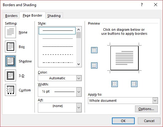 Professionele rapporten en documenten maken in Microsoft Word Borders en Shading