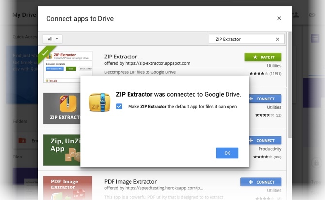 ZIP-bestanden uitpakken in Google Drive zonder ze eerst te downloaden ZIP Extractor